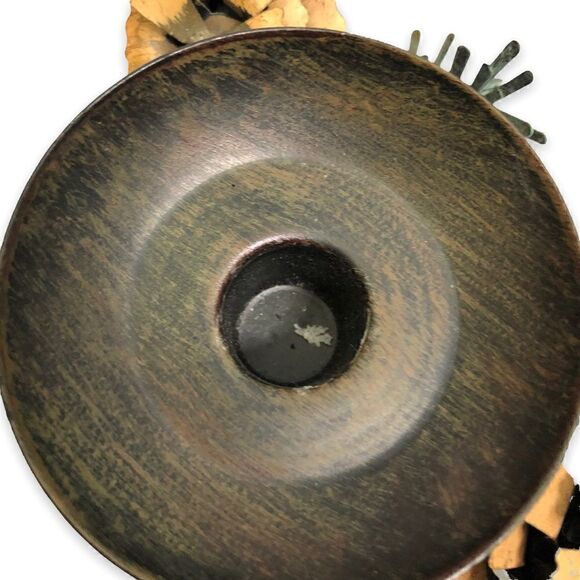 PartyLite Pinecone Candleholder Wreath P8246 Metal Centerpiece Holiday D… - Picture 2 of 12